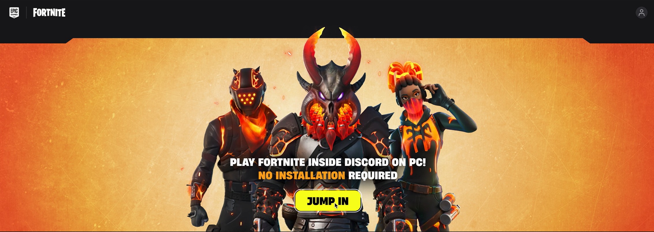 Image depicting the Fortnite login within the Discord client.